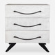 Vivi 3 Drawer White Chest Contemporary style Accent Cabinet Decor