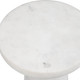 Lirra White Marble Drink Table Contemporary style Accent Table Decor