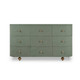 Fenchurch 6 Drawer Linen Wrapped Dresser - Solid Timber Boho Luxe style Bedroom furniture