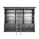 Maison Classic 3-Bay Library Bookcase w/- Ladder - Black