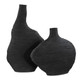 Duostacked Black Vases Set/2 - Size: 46H x 27W x 10D (cm) - Organic style