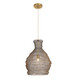 Murmur Woven Brass 1 Light Pendant - Sale on Mid-Century Modern style Ceiling Pendants