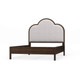 Chloe Upholstered Bed Queen - Size: 162H x 163W x 216D (cm) - Boho Chic style - Dark Walnut / Truffle