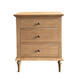 Bordeaux 3-Drw Bedside Table w/ Button Handles - Natural Oak (HL157-1-CN)