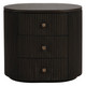 Kraton Oval Bedside Table - Grey Oak - Mid-Century Modern style