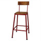 Tube Stool w/Back-Red - Industrial style