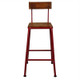 Tube Stool w/Back-Red Kitchen Furniture - N-0918RED