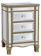Antique Mirrored 3 Drawer Bedside