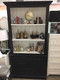 Edwardian Bookcase - Black Light Distressed / White Light Distressed - Size: 210H x 112W x 41D (cm) - Edwardian style