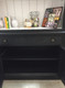 Edwardian Bookcase - Black Light Distressed / White Light Distressed - Solid Timber Edwardian style Living Room furniture