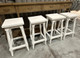 Provence Counter Stool - Architectural White Light Distressed - Size: 61H x 35W x 35D (cm) - French Provincial style