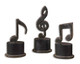 Music Notes Metal Figurines - Set/3 Mid-Century Modern style Sculpture Decor