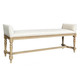 Francesca Bedend Bench with Arms - Weathered Oak/Linen - French Provincial style