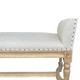 Francesca Bedend Bench with Arms - Weathered Oak/Linen - French Provincial style