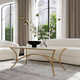 Alayna Gold Coffee Table - Size: 50H x 122W x 61D (cm) - Mid-Century Modern style