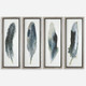 Feathered Beauty Prints - S/4 Contemporary style Print Decor Feathered Beauty Prints - S/4 Contemporary style Print Decor