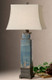 Soprana Blue Table Lamp - Size: 91H x 46W x 31D (cm) - Coastal style
