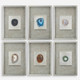 Agate Stone Silver Wall Art S/6 Contemporary style Wall Decor