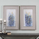 Indigo Florals Framed Art S/2 - Size: 105H x 70W x 4D (cm) - Coastal style