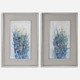 Indigo Florals Framed Art S/2 Coastal style Print Decor
