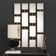 Kennon Forged Gold Rectangles Mirror - Size: 122H x 81W x 1D (cm) - Mid-Century Modern style