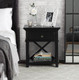 Sorrento Bedside Table 1 Drawer - Black
