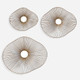 Avarie Gold Metal Wall Art Set/3 Organic style Wall Art Decor