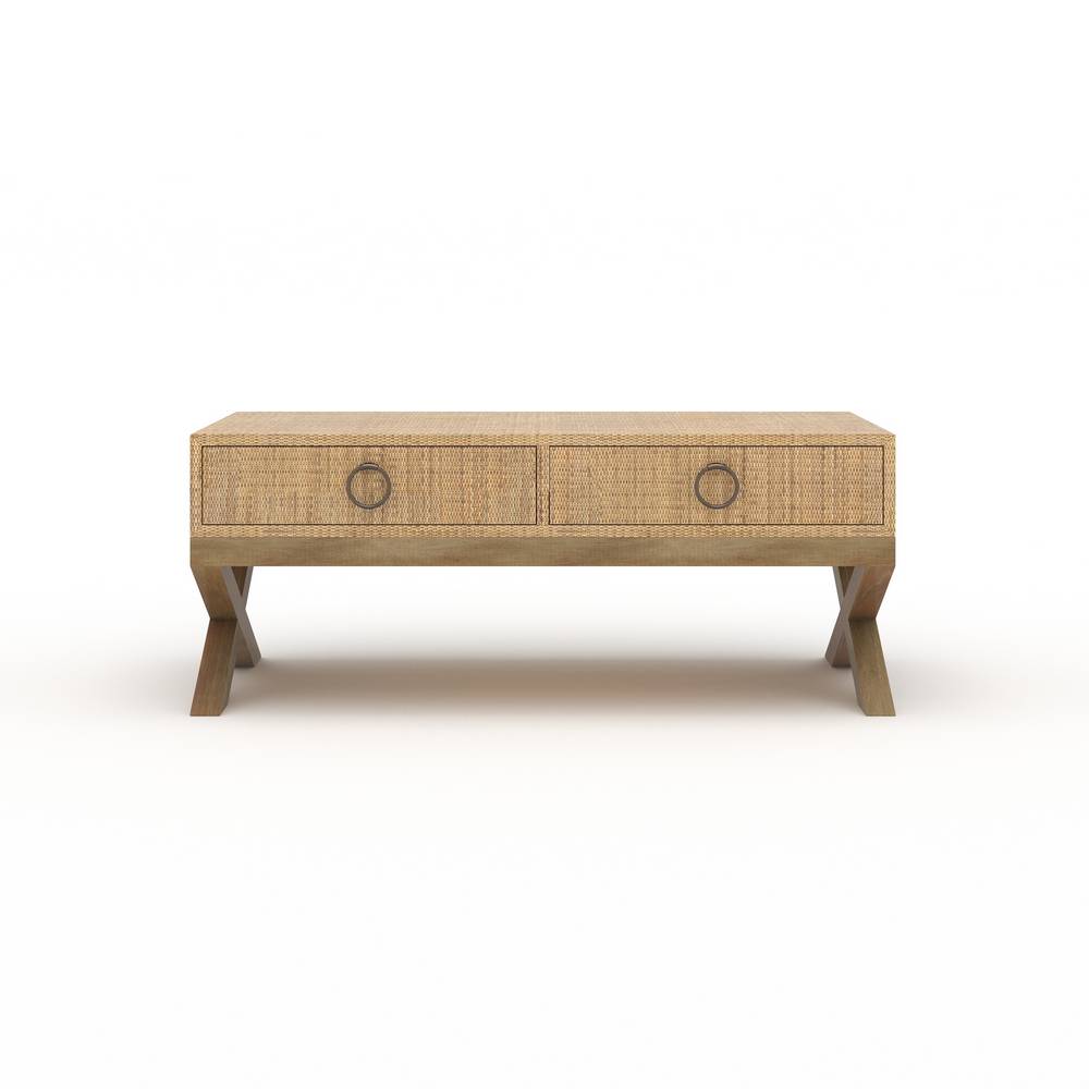 Renoir 2 Drawer Coffee Table w/ Rattan