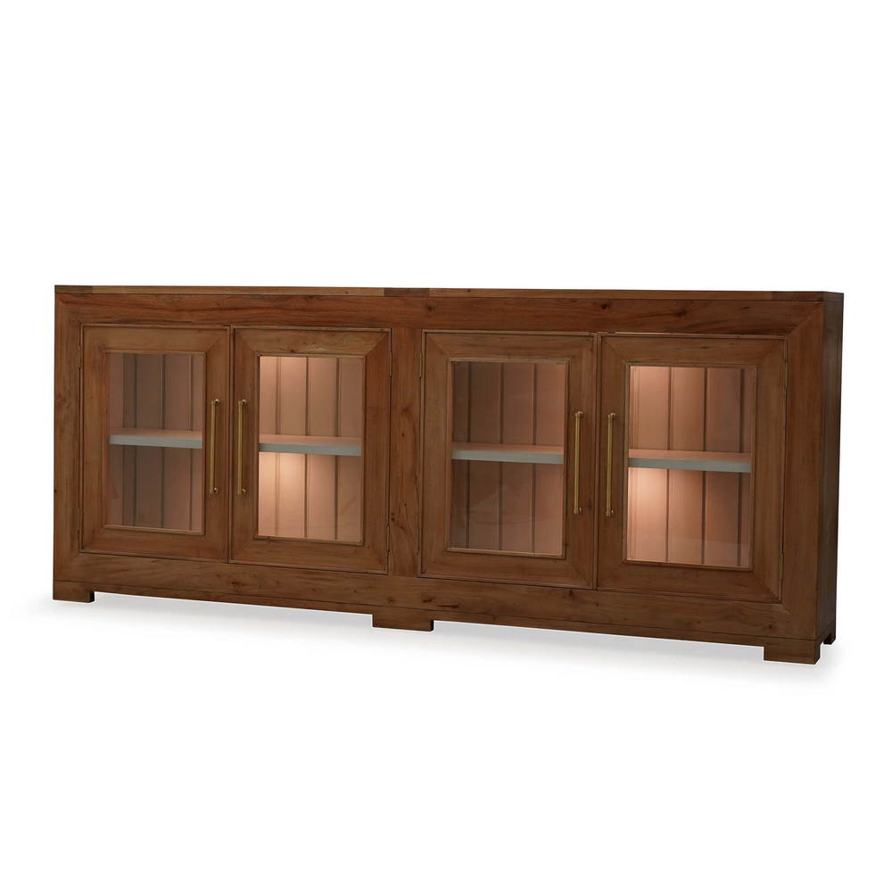 Fleet 4 Door Sideboard w/ Glass w/ LED