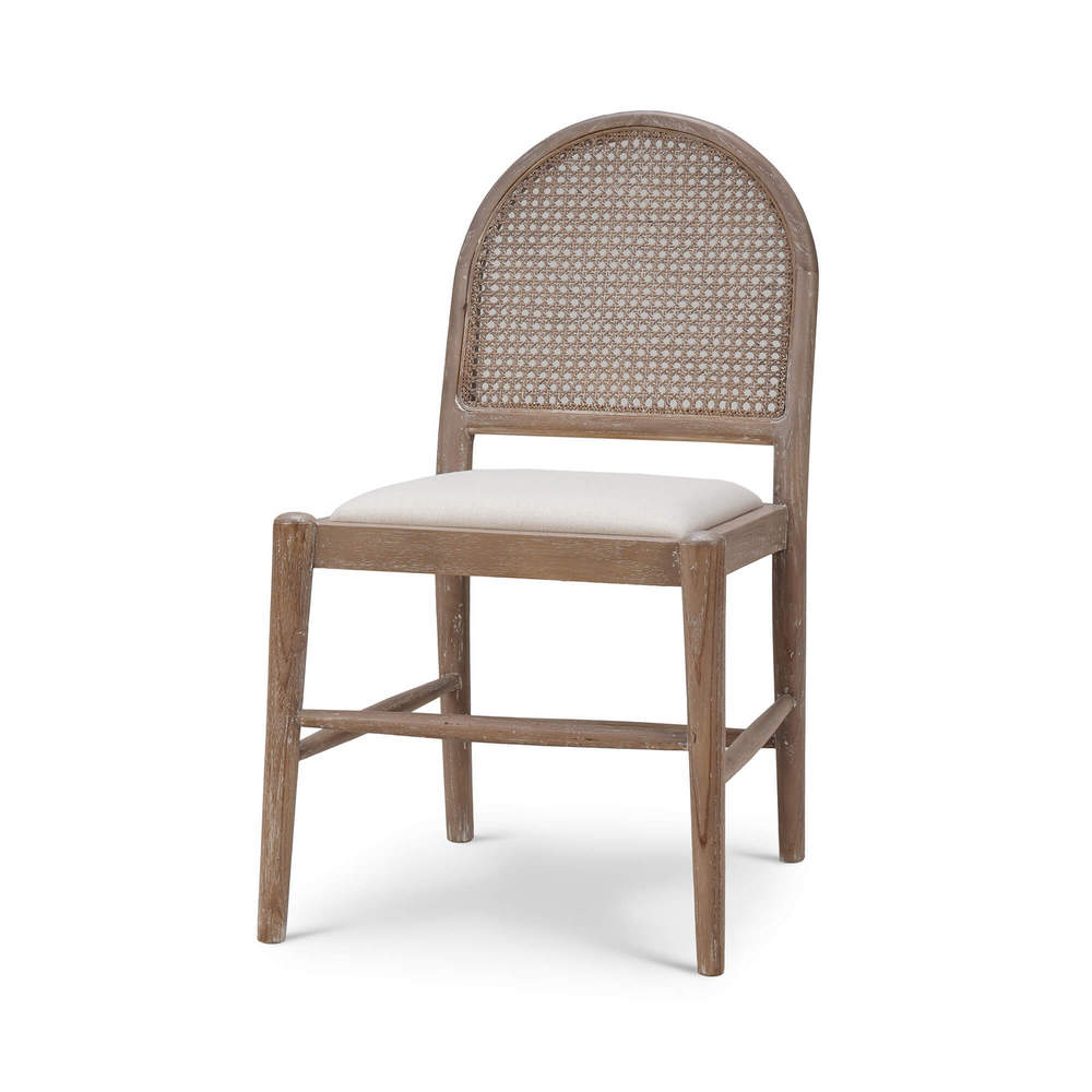 Serenity Dining Chair w/ Upholstered Seat & Rattan Back