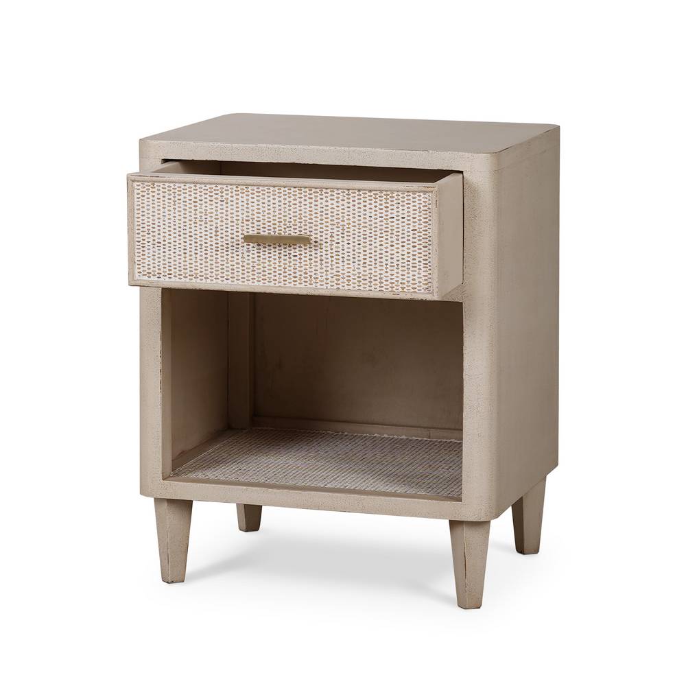 Lexington 1 Drawer Bedside Table w/ Rattan