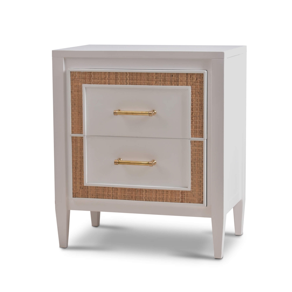 Belgravia Bedside Table w/ Rattan