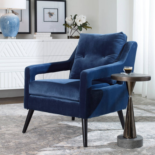 O Brien Blue Velvet Armchair