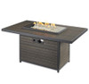 Brooks 50 Inch Rectangular Cast Aluminum Natural Gas Fire Pit Table in Taupe by The Outdoor GreatRoom Company