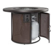 Stonefire 32 Inch Round Aluminum Propane Fire Pit Table in Brown by The Outdoor GreatRoom Company