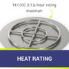 American Fire Products 24" Round Stainless Steel Flat Pan With 18" Fire Ring - SS-RFP-24-ASBL