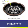 American Fire Products 19” Round Oil Rubbed Bronze Drop-In Pan with 12” Ring Burner - OB-RSP-19-ASBL