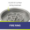 American Fire Products 19" Stainless Steel Round Drop-In Pan With 12" Ring Burner - SS-RSP-19-ASBL