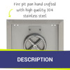 American Fire Products 12" Stainless Steel Square Drop In Pan With 6" Fire Ring -  SS-SQP-12-ASBL