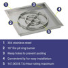 American Fire Products 24" Stainless Steel Square Drop In Pan With 18" Fire Ring - SS-SQP-24-ASBL