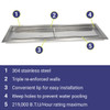 American Fire Products 48" x 14" Stainless Steel Rectangular Drop-In Fire Pit Pan - SS-AFPP-48
