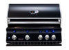 Whistler 4-Burner 127 x 28-Inch Gas Grill Island with Infrared Rear Burner, Sink, Double Side Burner, and Rotisserie Kit - Black Stainless