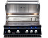 Whistler 4-Burner 133 x 28-Inch Gas Grill Island with Infrared Rear Burner, Refrigerator, Sink, Double Side Burner, and Rotisserie Kit - Black Stainless