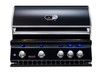 Whistler 34-Inch 4-Burner Built-In Gas Grill With Rear Infrared Burner, Grill Lights, Rotisserie Kit & Cover - Black Stainless