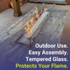 American Fire Products Linear Glass Flame Guard for 30" x 6" Linear Drop-In Fire Pit Pan - FG-LCB-30