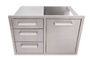 Whistler 33-Inch Stainless Steel Triple Drawer and Trash Can/Propane Tank Drawer