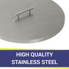 American Fire Products Stainless Steel Cover for Round Drop-In Fire Pit Pan - SS-CV-RSP-25
