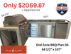 end zone bbq kitchen outdoor kitchen plan 06