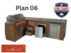 end zone bbq kitchen outdoor kitchen plan 06 finished with composite decking board siding and granite counter tops