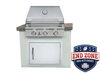 End Zone BBQ Kitchens Grill Module with White Stucco and GFRC Concrete Counters